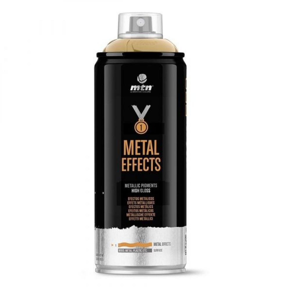 MTN PRO peinture effet métallisé 400ml Chrome doré